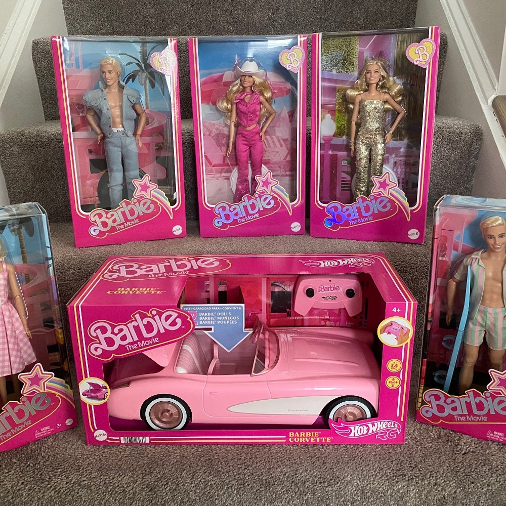 Barbie the Movie dolls bundle plus Barbie Pink Corvette